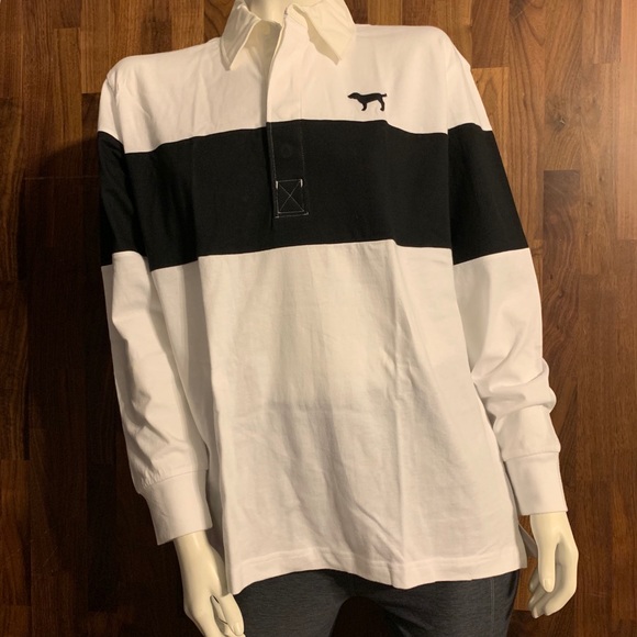 PINK Victoria's Secret Tops - PINK Victoria’s Secret LONG SLEEVE RUGBY TEE Small